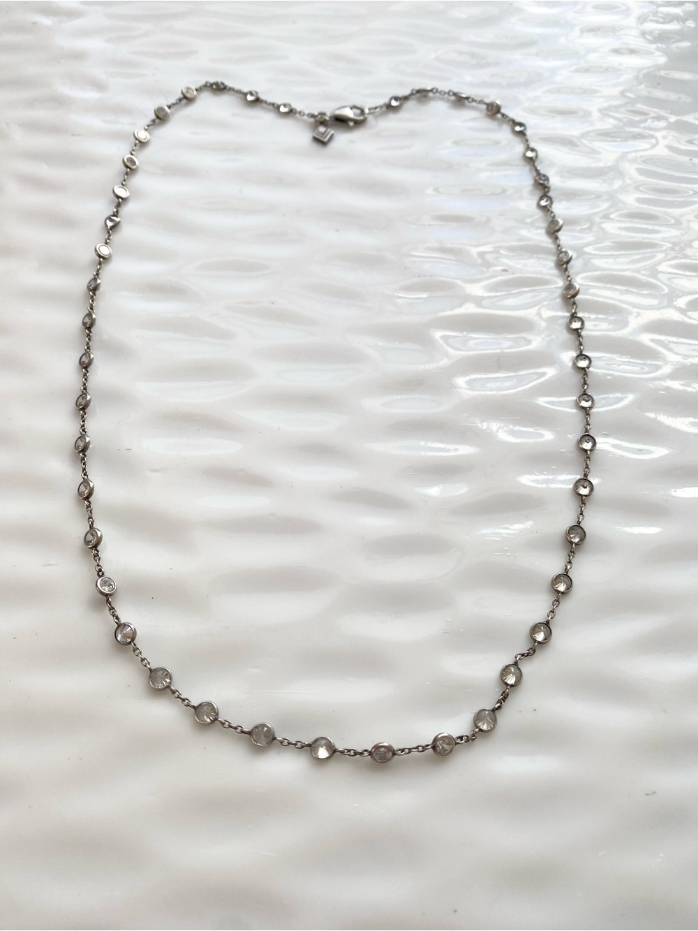 Silpada Sterling and CZ Raindrop Necklace N1962 22” inches - Picture 3 of 6